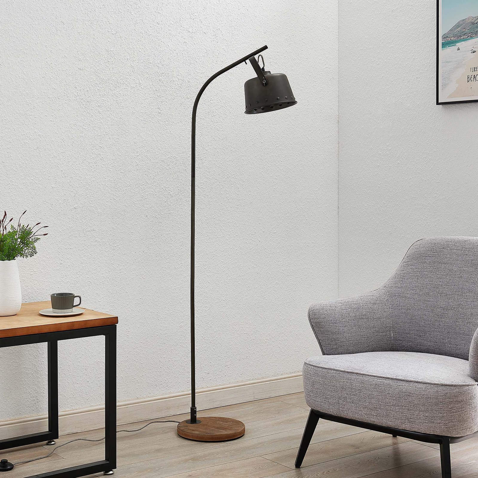 Rubinjo Stehleuchte Wood/Black - Lindby