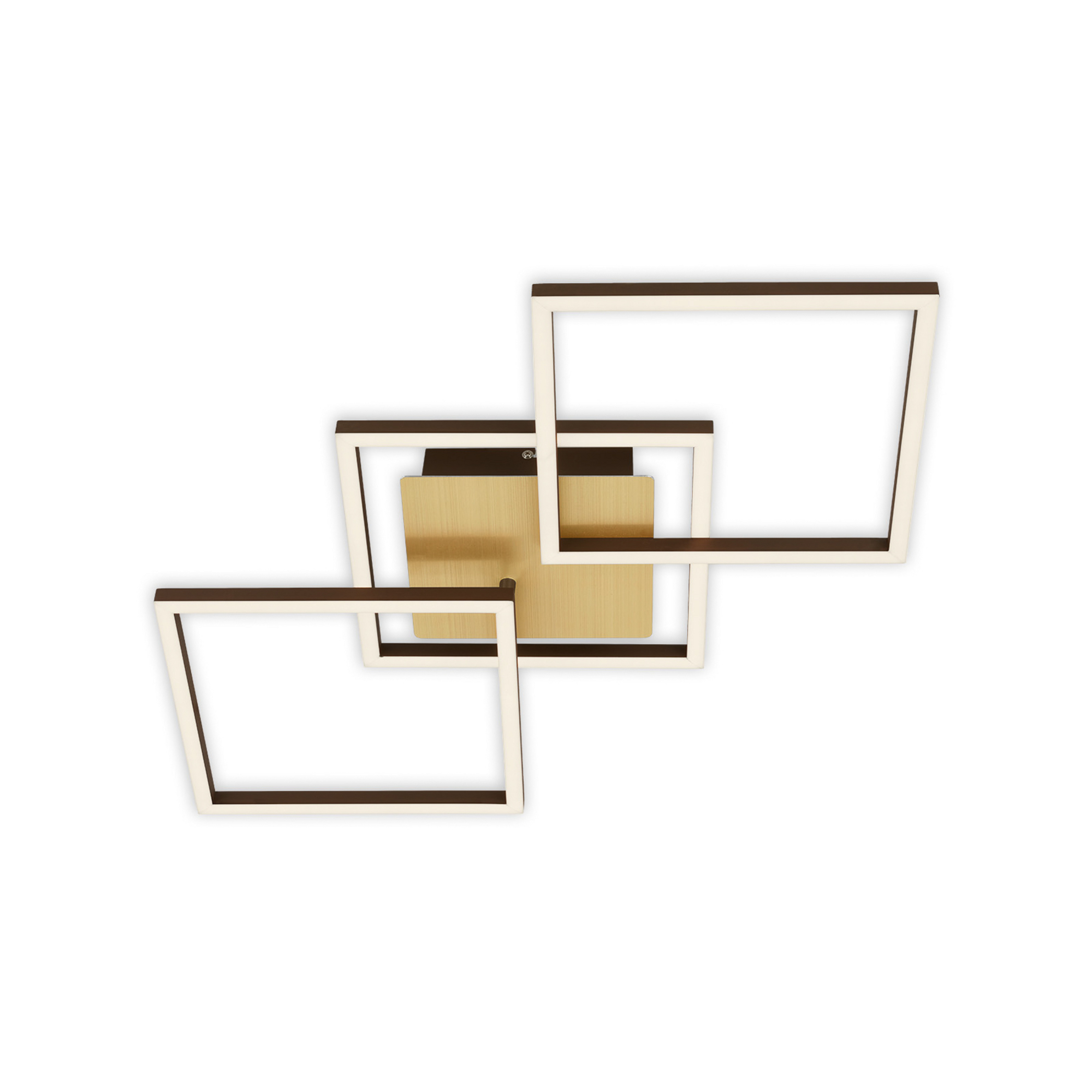 Plafoniera LED Frame, oro, dimmerabile, a 3 luci