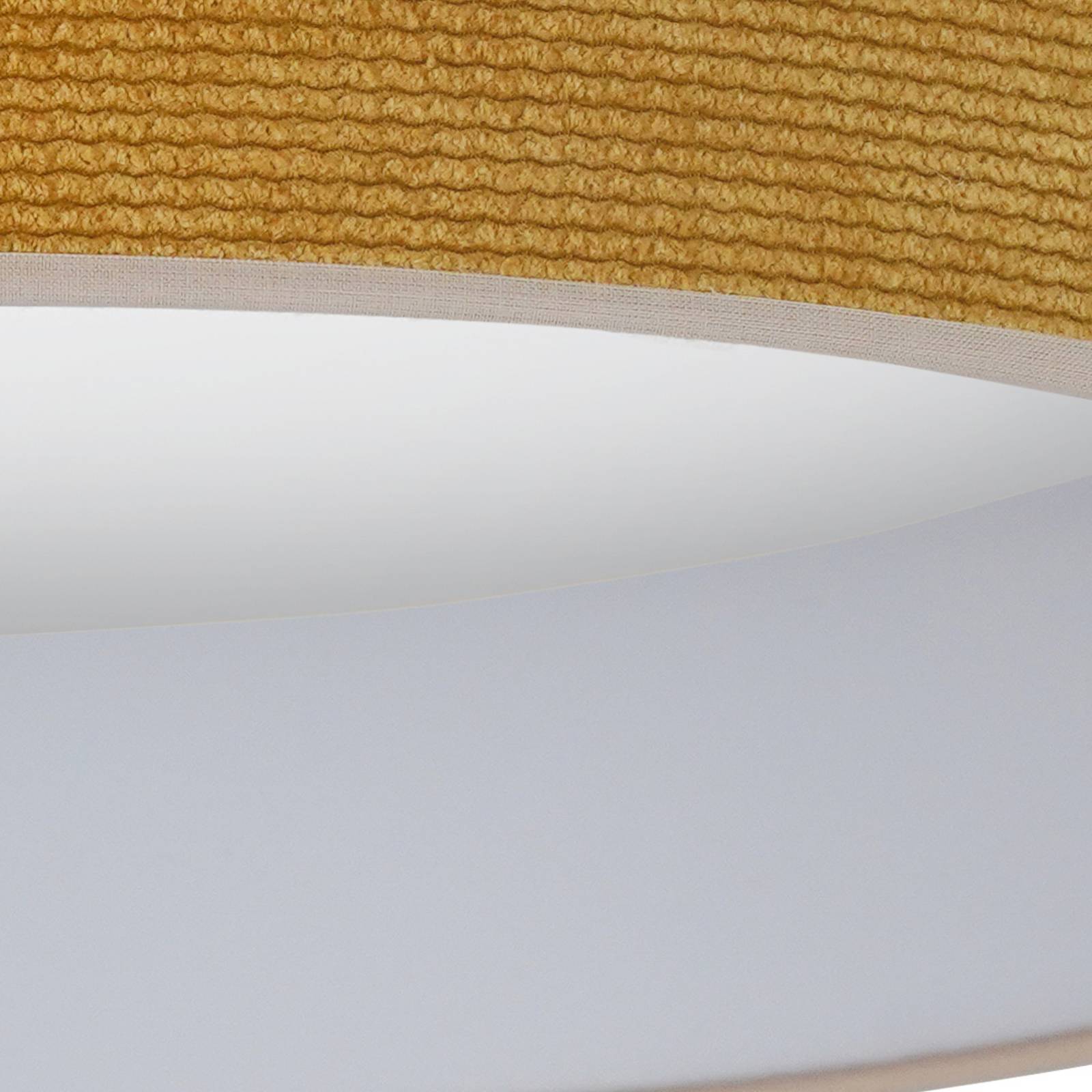 Lampa sufitowa LED Plafon, musztardowy żółty, tkanina, Ø 45 cm, 3-stopniowa