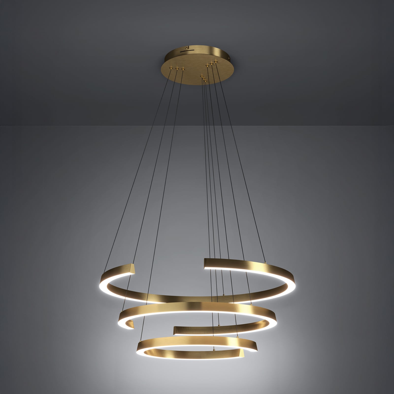 Závěsné světlo Stars of Light Labonete, zlatá, 80 cm, 3 žárovky, CCT