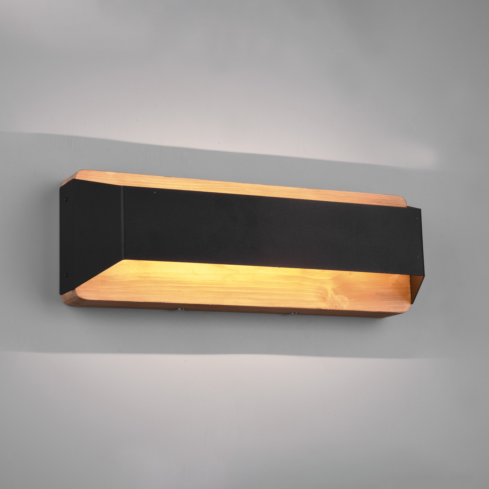 Kinkiet LED Arino, czarny, szerokość 35,2 cm