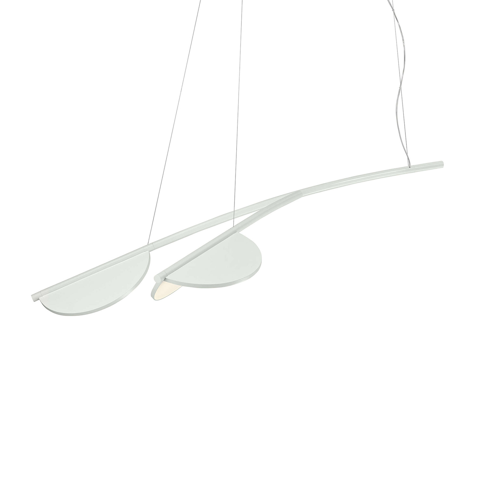 FLOS Almendra Organická závěsná lampa 2fl krátká bílá