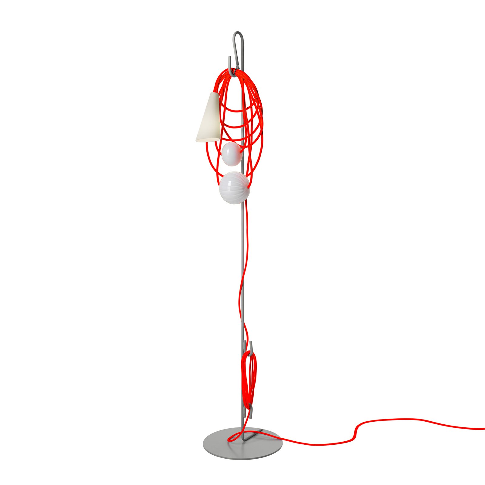 Foscarini Filo lampa stojąca LED kabel z tkaniny