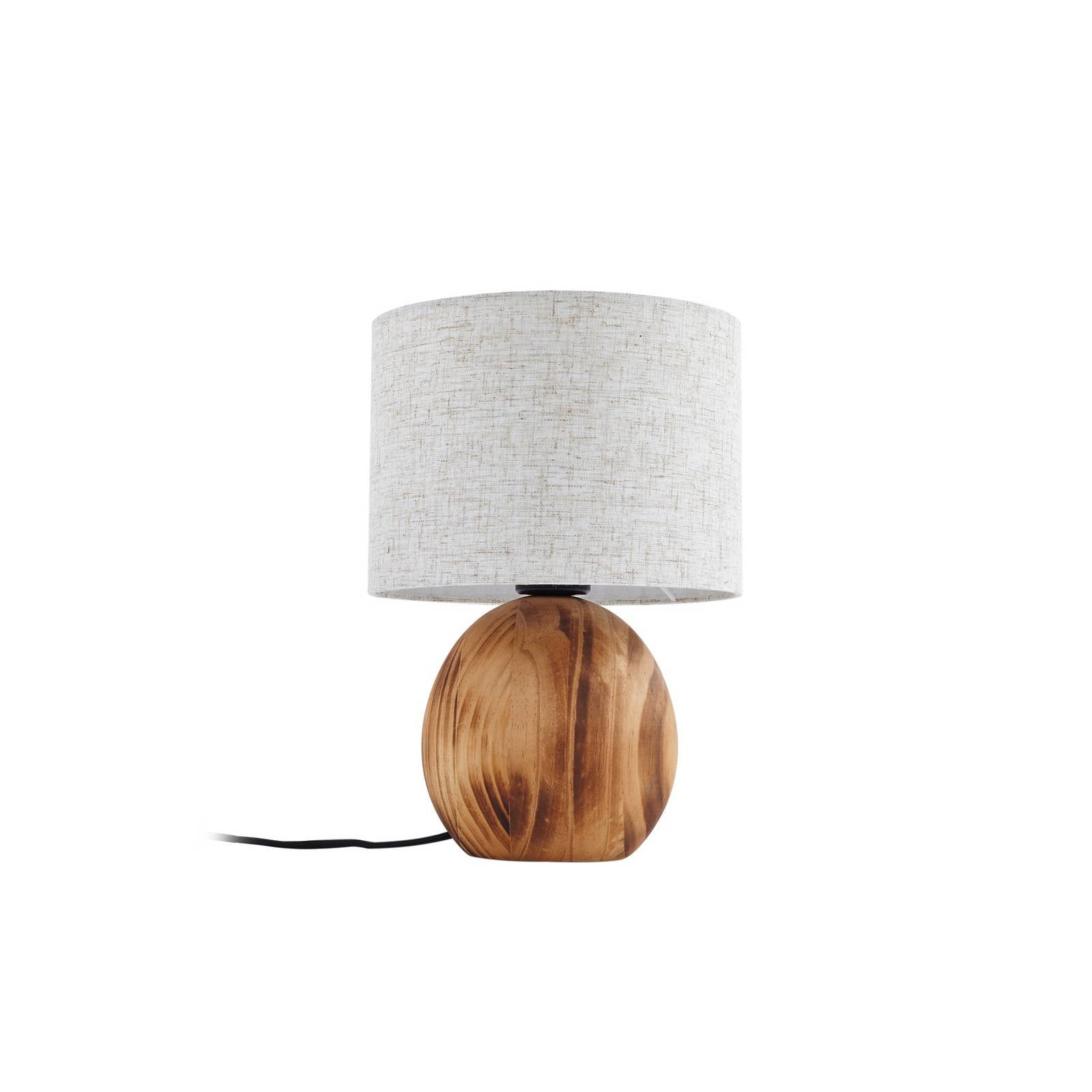 Lindby Tischleuchte Mayumi, Höhe 31 cm, Holz, Textil, E27