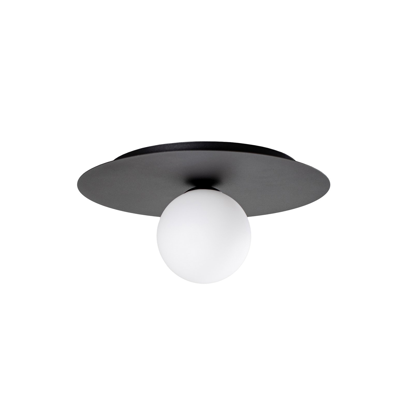 Plafoniera Solar, nero/opale, 1 luce