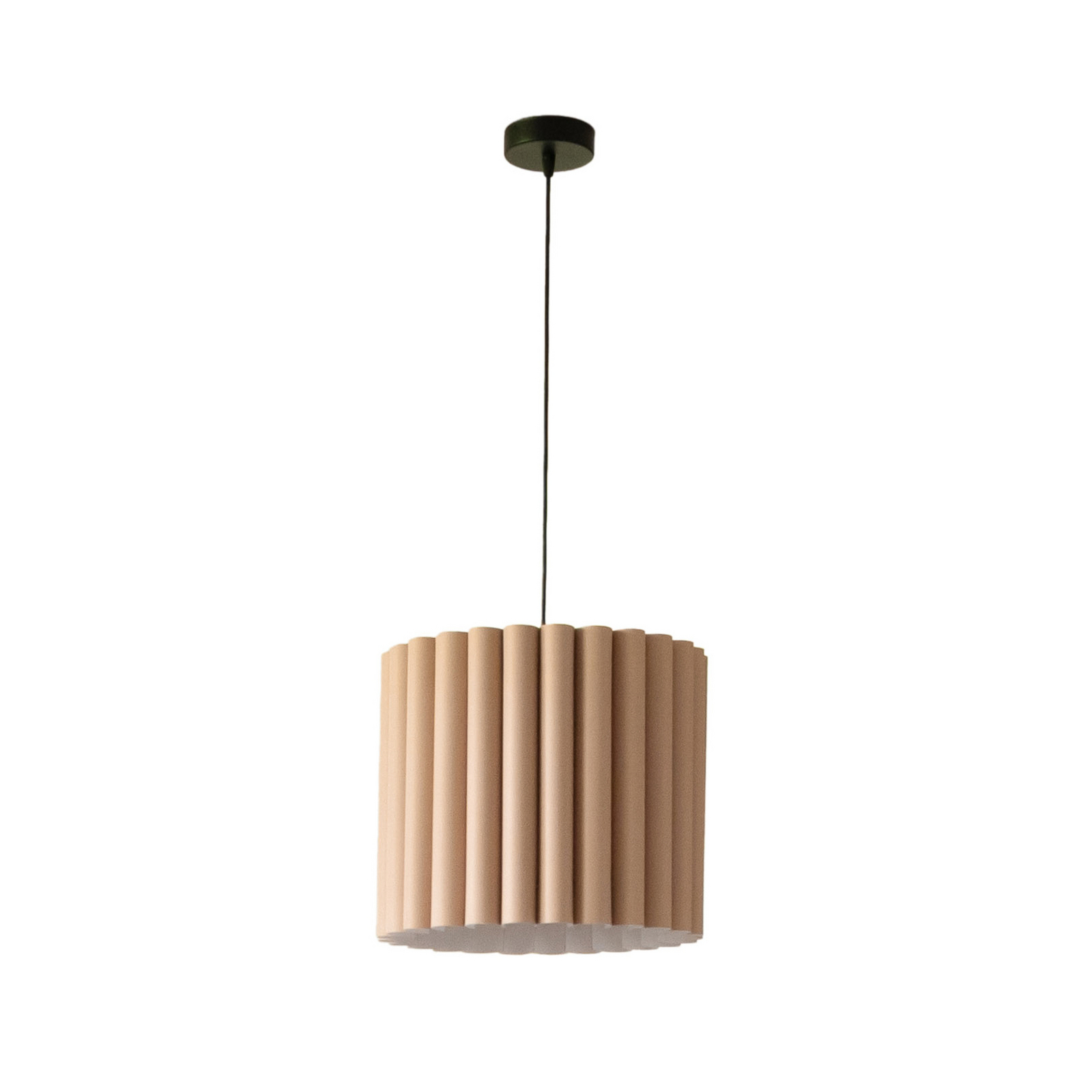 Aria pendant light, cappuccino, microfibre, E27