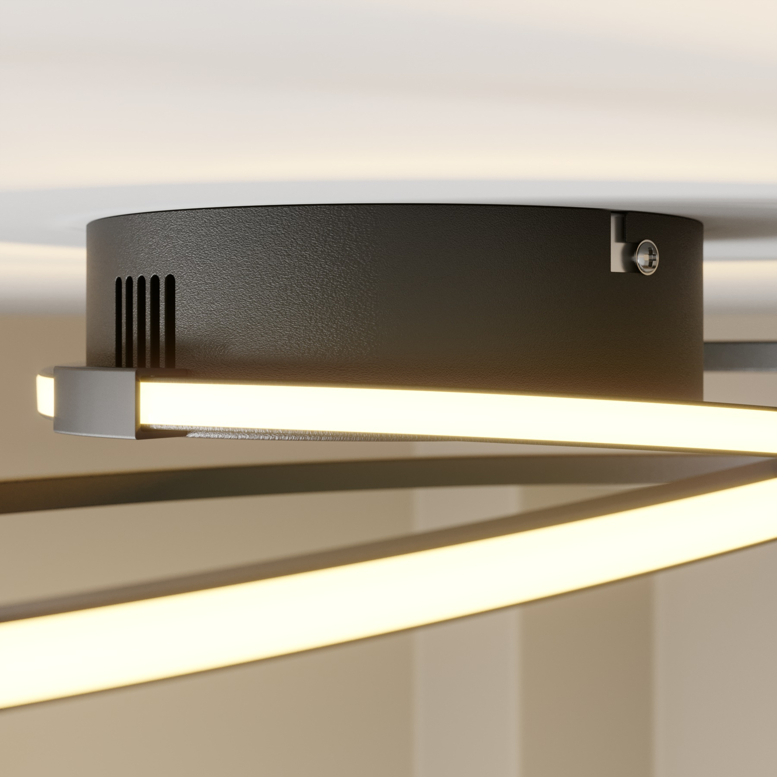 Lindby Xenias LED-taklampa, svart, 49x30