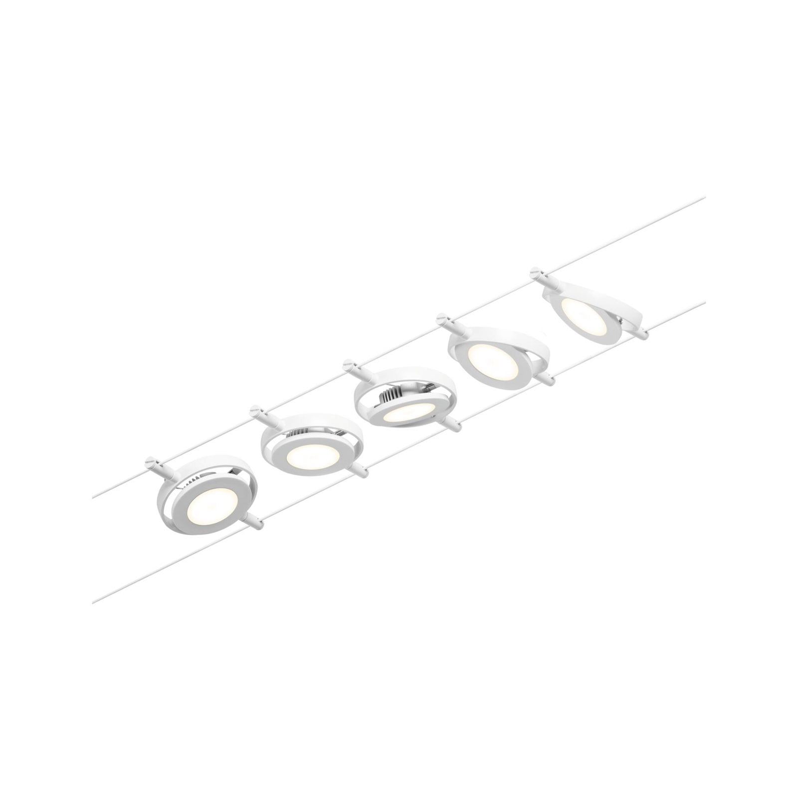 Wire RoundMac LED-vaijerijärjestelmä, valkoinen, 5-lamppuinen - Paulmann