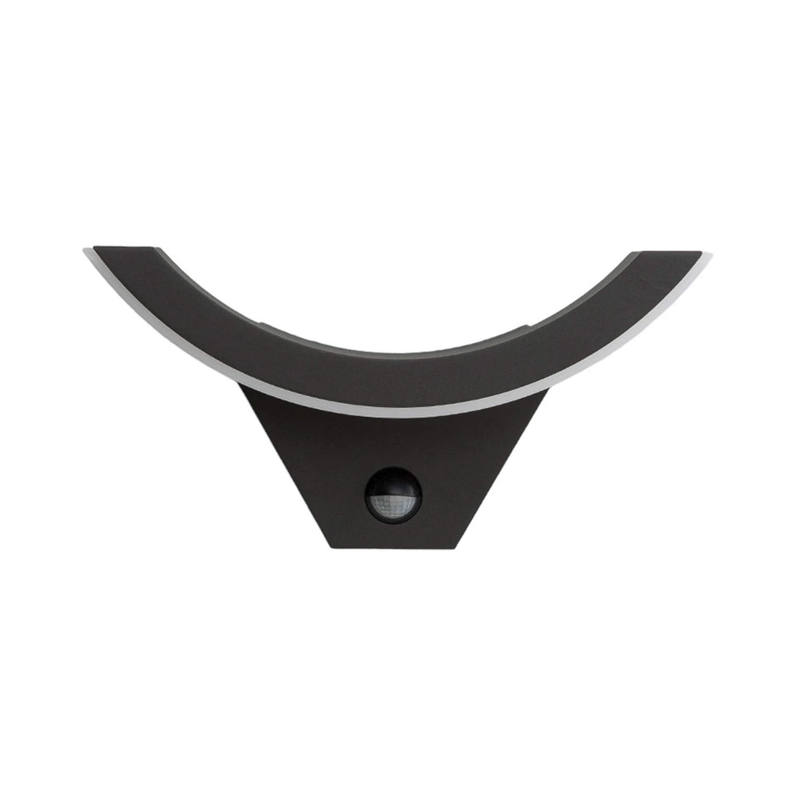 Lucande, applique d'extérieur LED Half, capteur, anthracite, IP54