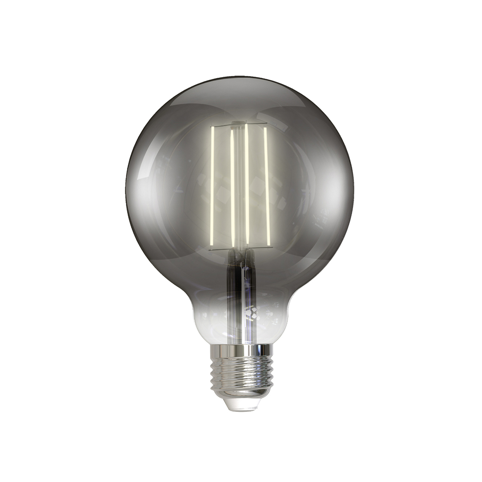 Prios LED-E27-Globe rauchgrau 4,9W WLAN, 3er-Set