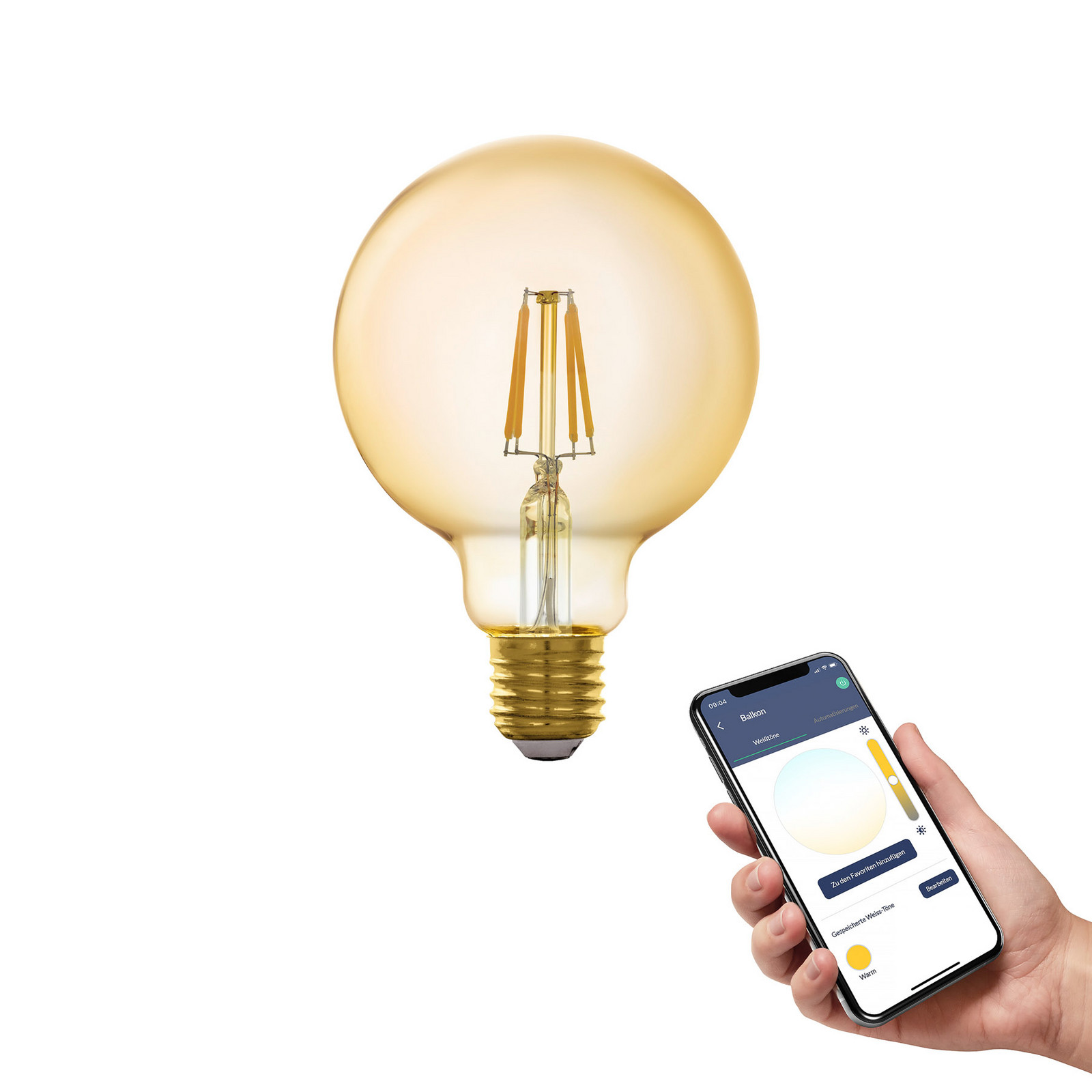 EGLO connect-z E27 G95 glob 55W 500 lumen 2200K - arămiu