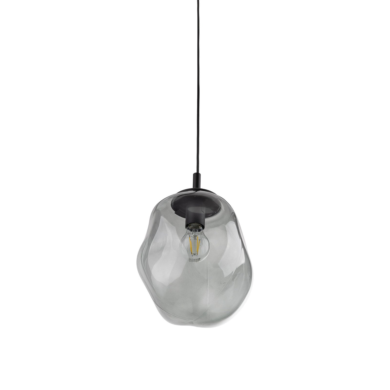 Sol Mini pendant light, glass, Ø 25 cm, black/graphite grey