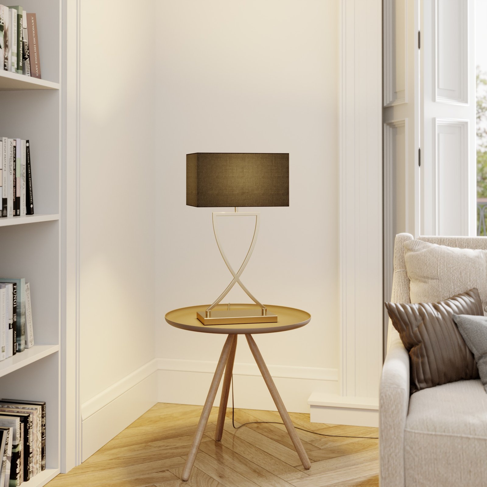 Evaine Table Lamp Brass/Black - Lucande