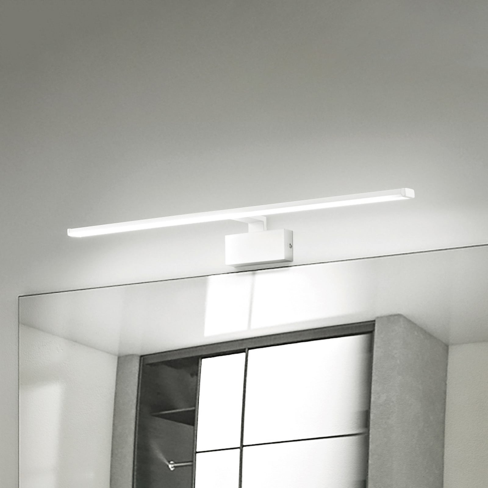 IDEAL LUX LED sienas lampa „Alma“, balta metāla, platums 51 cm