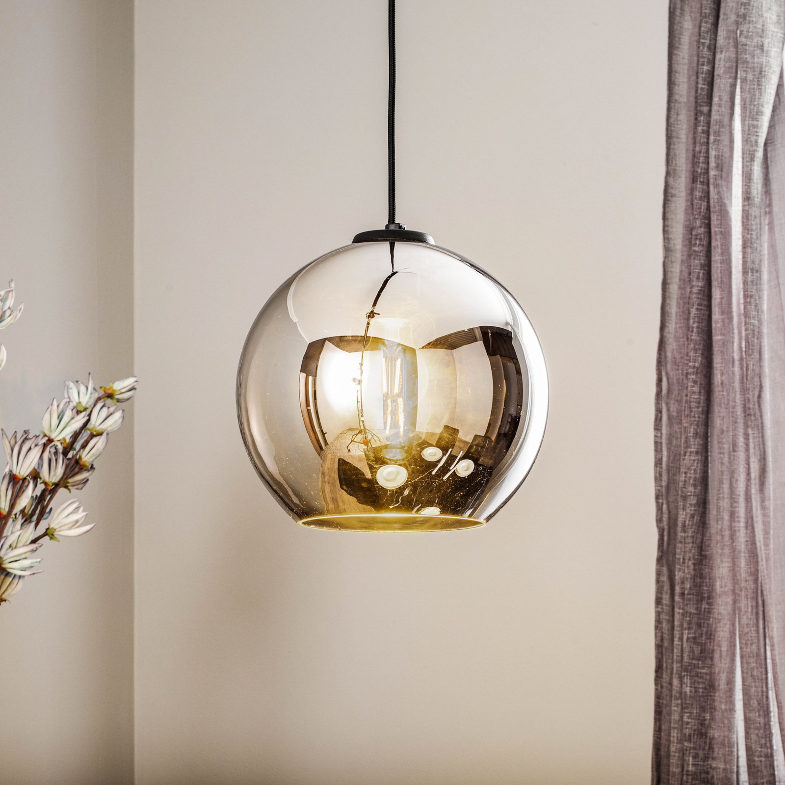 Polaris hanglamp, spiegelglas, chroom