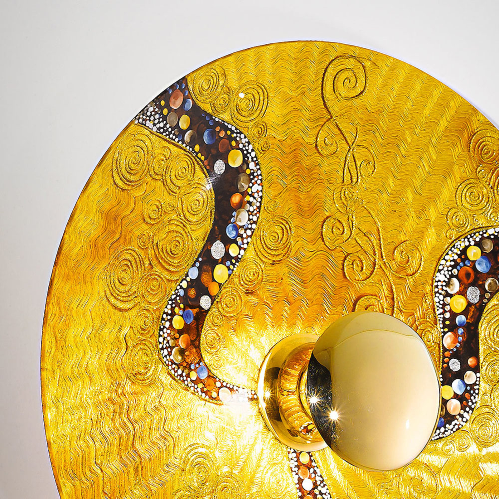 Kolarz Luna Kiss Gold aplique de parede, 24 quilates, Ø 54 cm