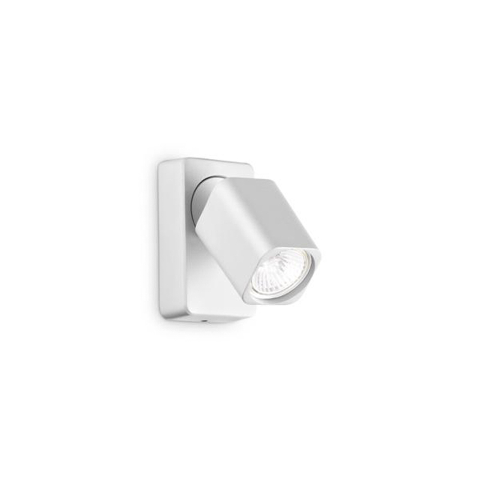Ideal Lux wandspot Rudy Square, wit, 1-lamp, metaal
