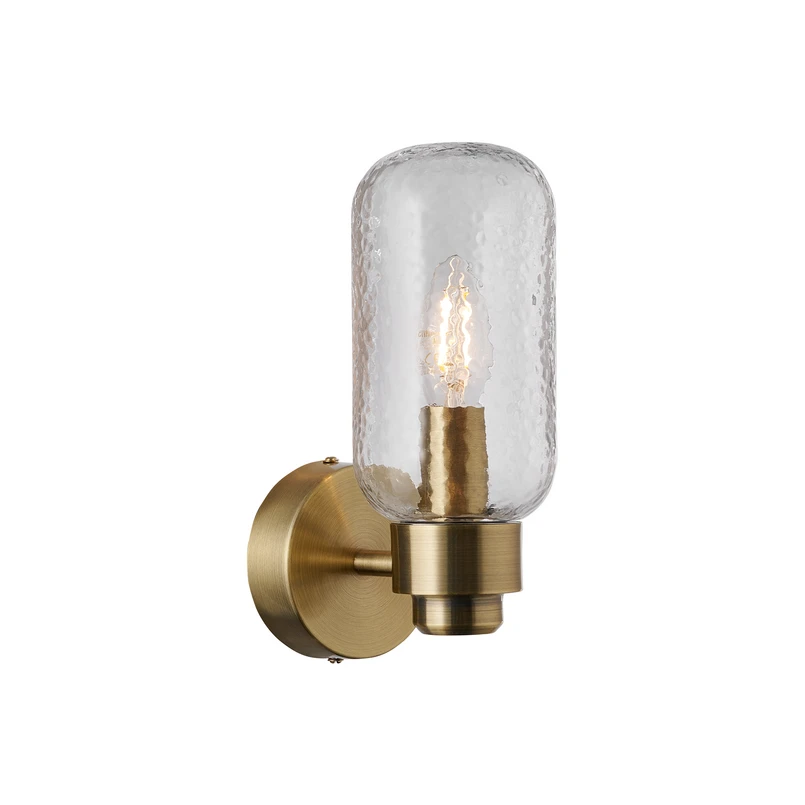 Nordlux - Tutan wall lamp, metal, glass, E14, IP44, brass colour