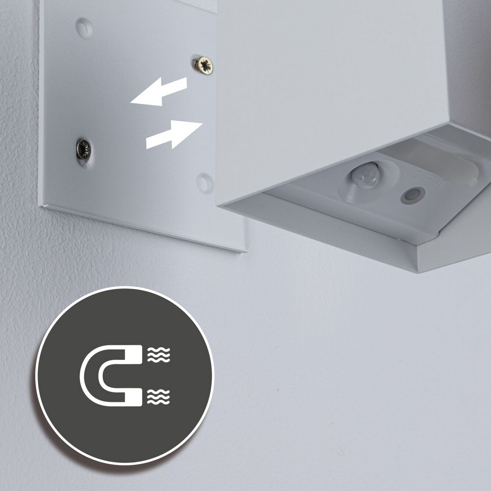 Paulmann Akku-Außenwandleuchte Nyara, weiß 10 cm Sensor IP44 Paulmann Akku-Außenwandleuchte Nyara, weiß 10 cm Sensor IP44
