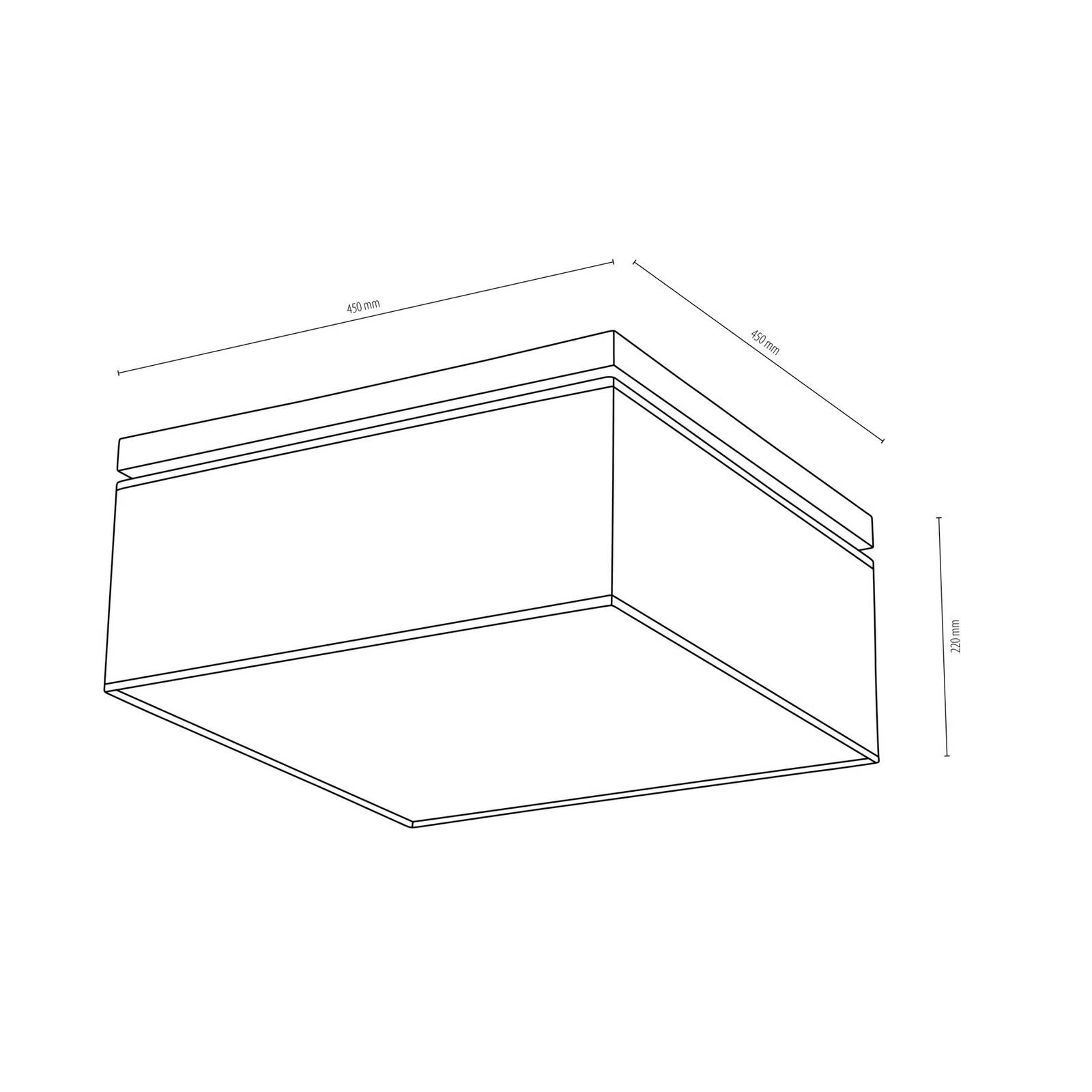Euluna Plafondlamp - Plafond hoekig - Woon-/ Eetkamer - dimbaar - Scandinavisch - wit / opaal - hout, textiel
