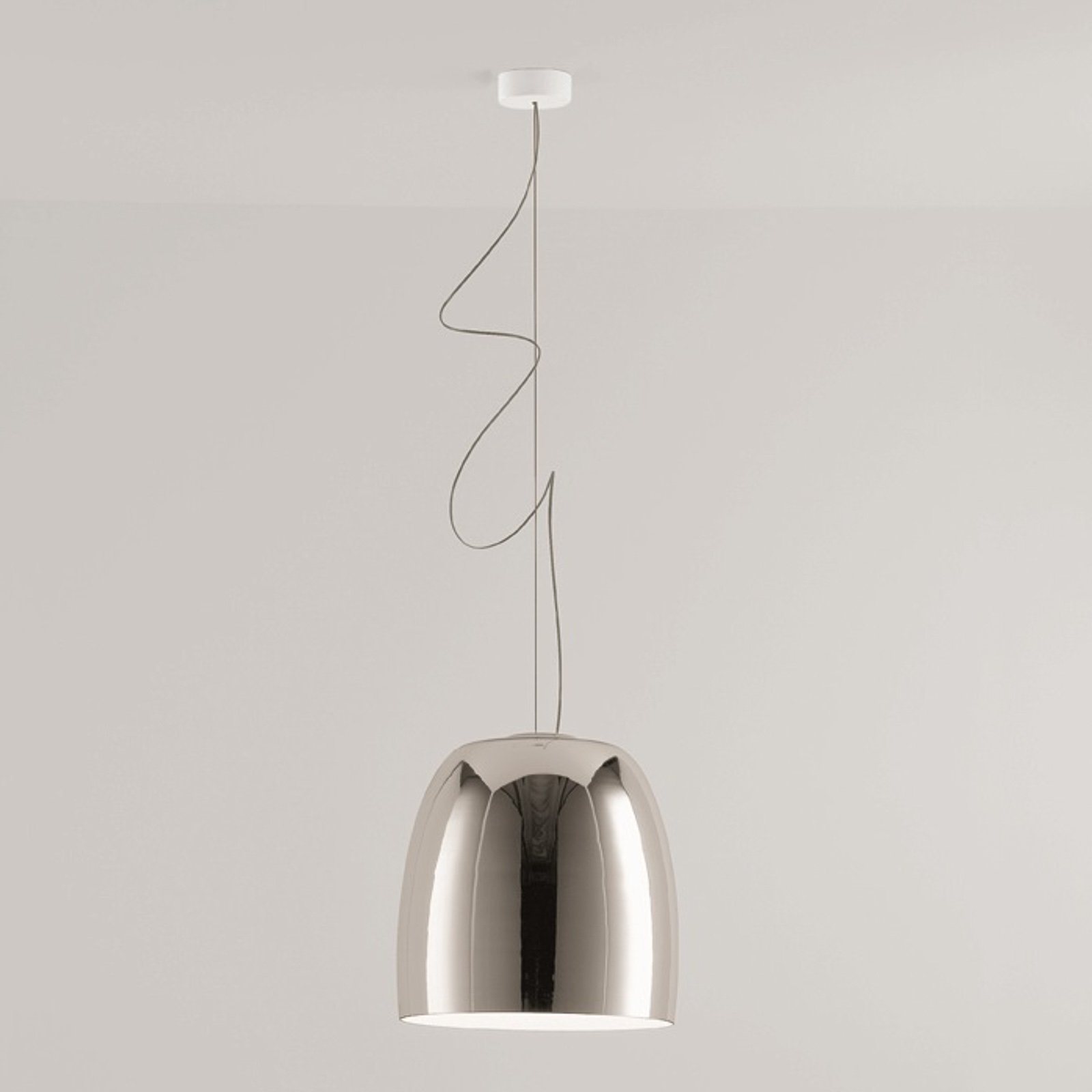Prandina Notte S5 hanglamp, chroom glanzend/wit
