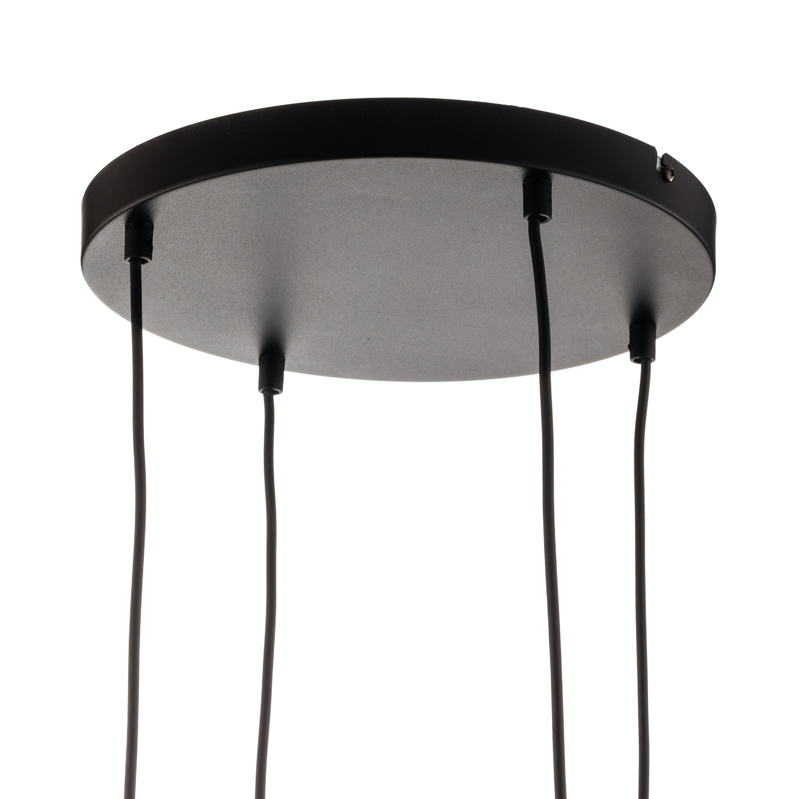 Glassy hanglamp 4-lamps rond, glas grafiet