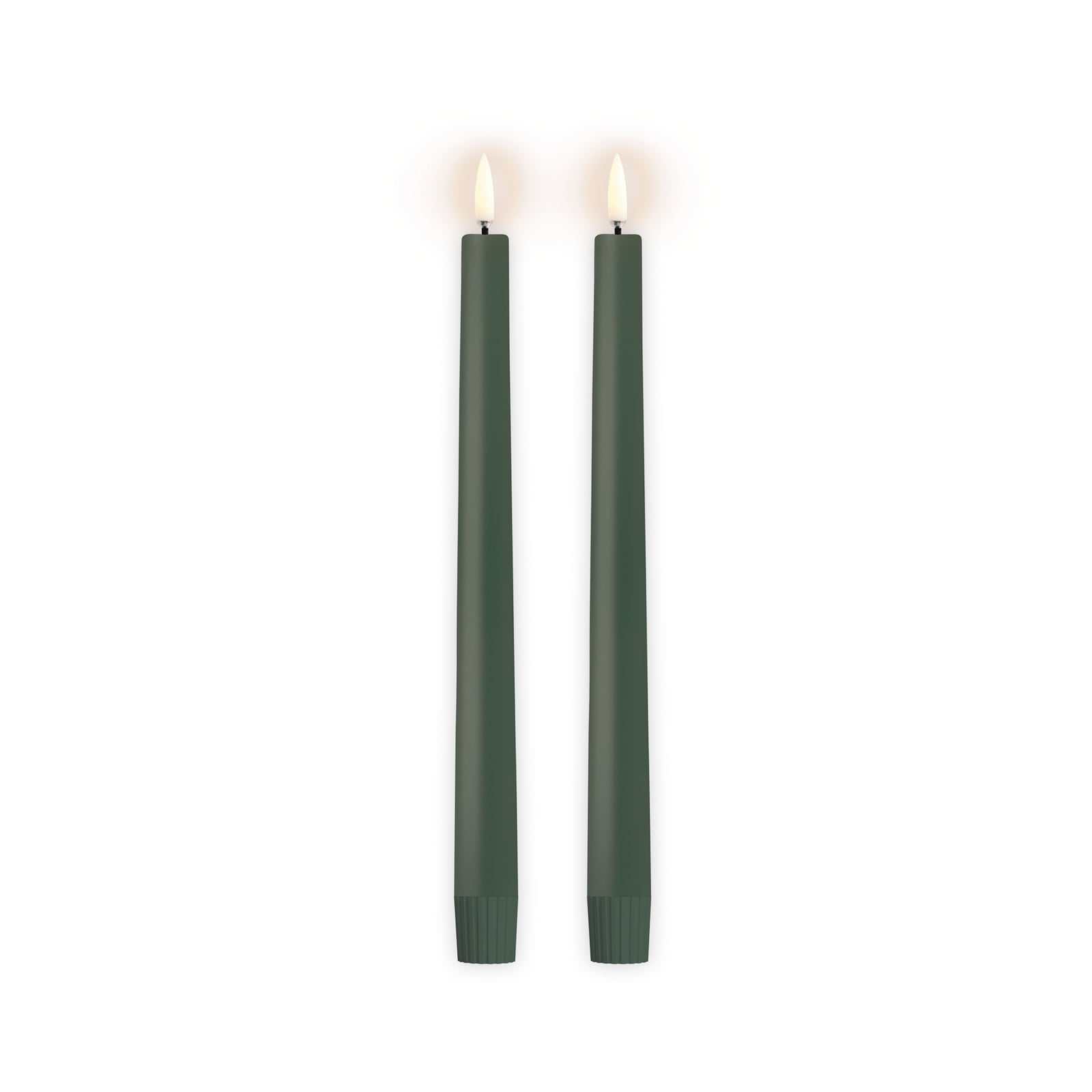 Świeca LED stożkowa, oliwkowa, wysokość 25 cm, zestaw 2 sztuk – Uyuni Lightning Świeca LED stożkowa, oliwkowa, wysokość 25 cm, zestaw 2 sztuk – Uyuni Lightning