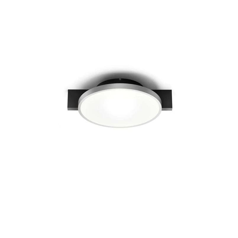 LIGHT-POINT - Inlay Round C1 Plafonnier Matt Black/Satin Silver