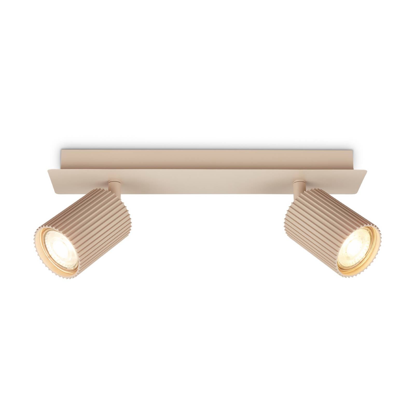 Deckenstrahler Ida, beige, 2-flammig, Kunststoff/Metall