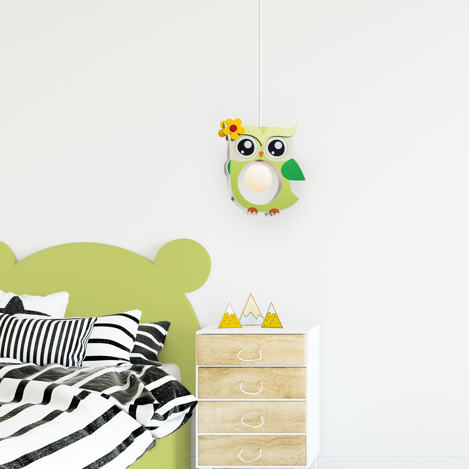 Children's's hanging light Erna in the shape of an owl