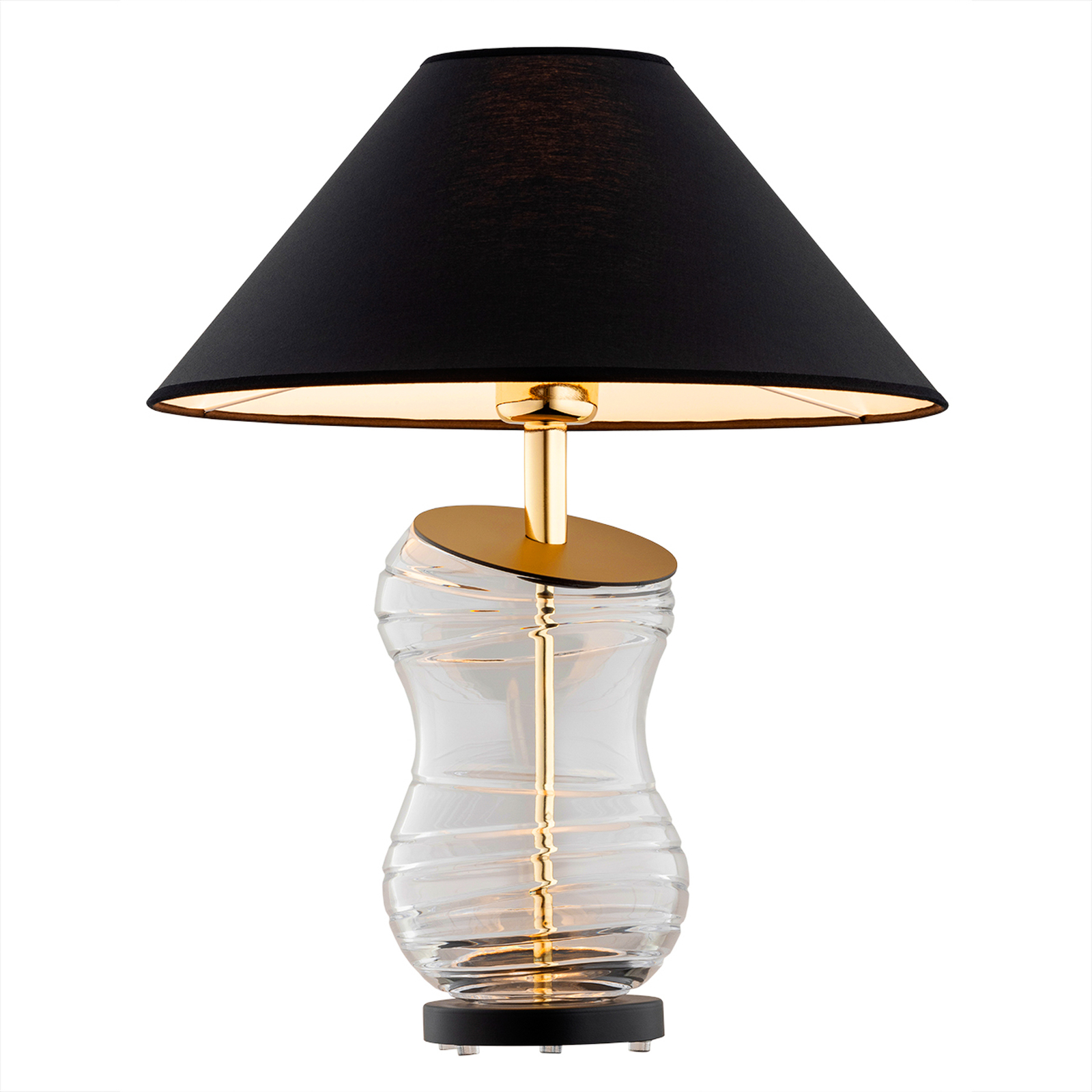 Veneto stolna lampa s tekstilnim sjenilom u crnoj boji