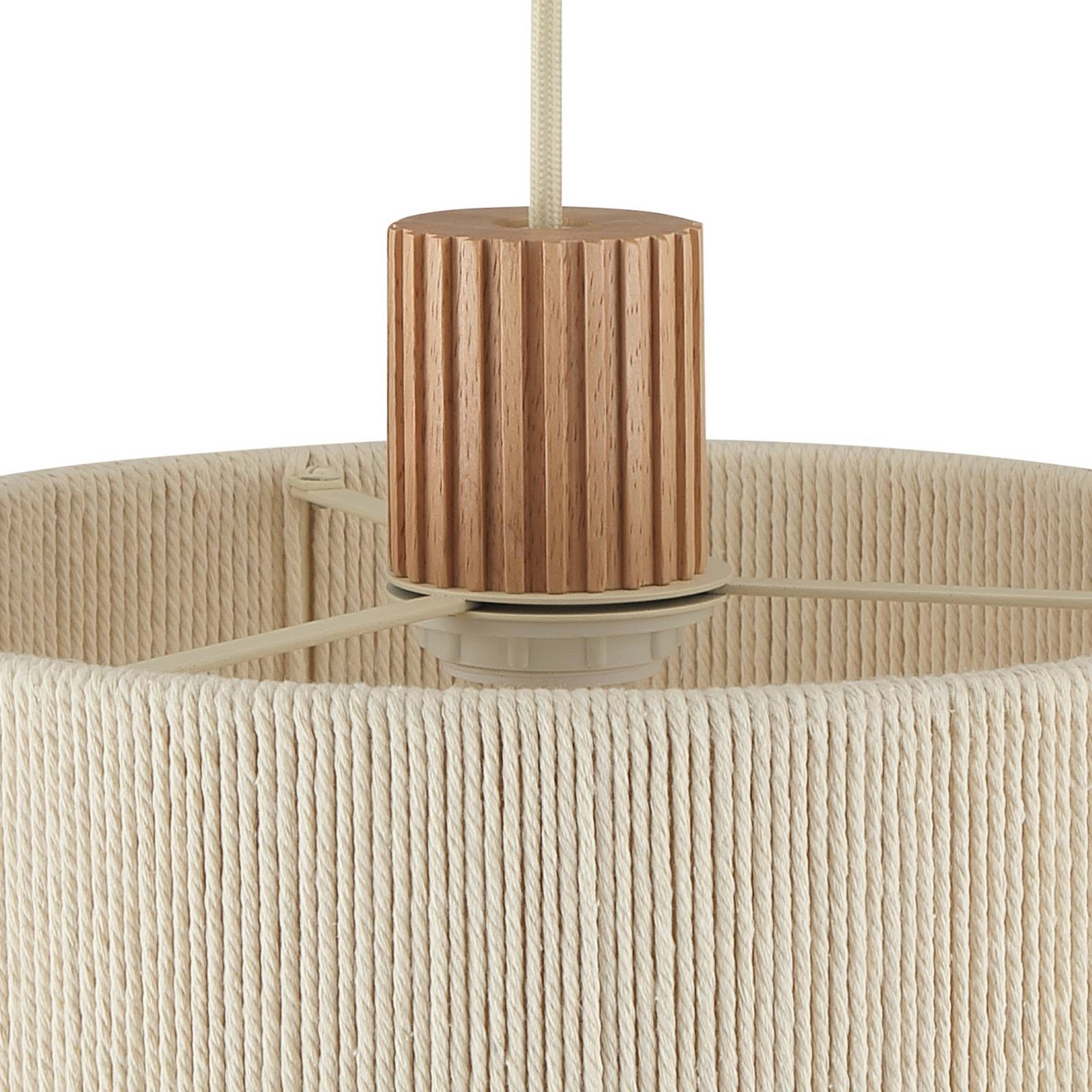 Brilliant Hanglamp Arlo, beige, textiel, lengte 120 cm, 3-lamps