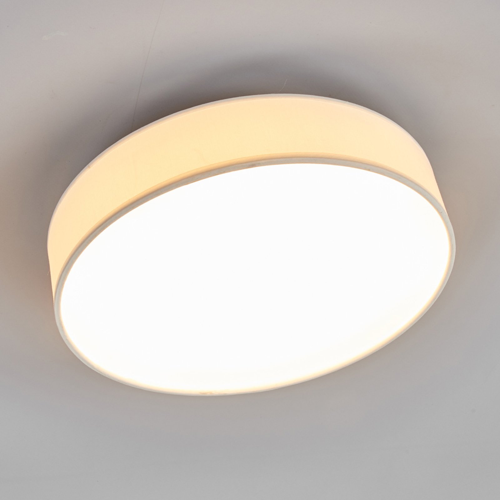 Lámpara de techo LED de tela Saira, 30 cm, blanco