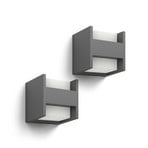 Philips LED лампа за външна стена Arbour, 2-крила, 2 бр. в опаковка, 2700 K