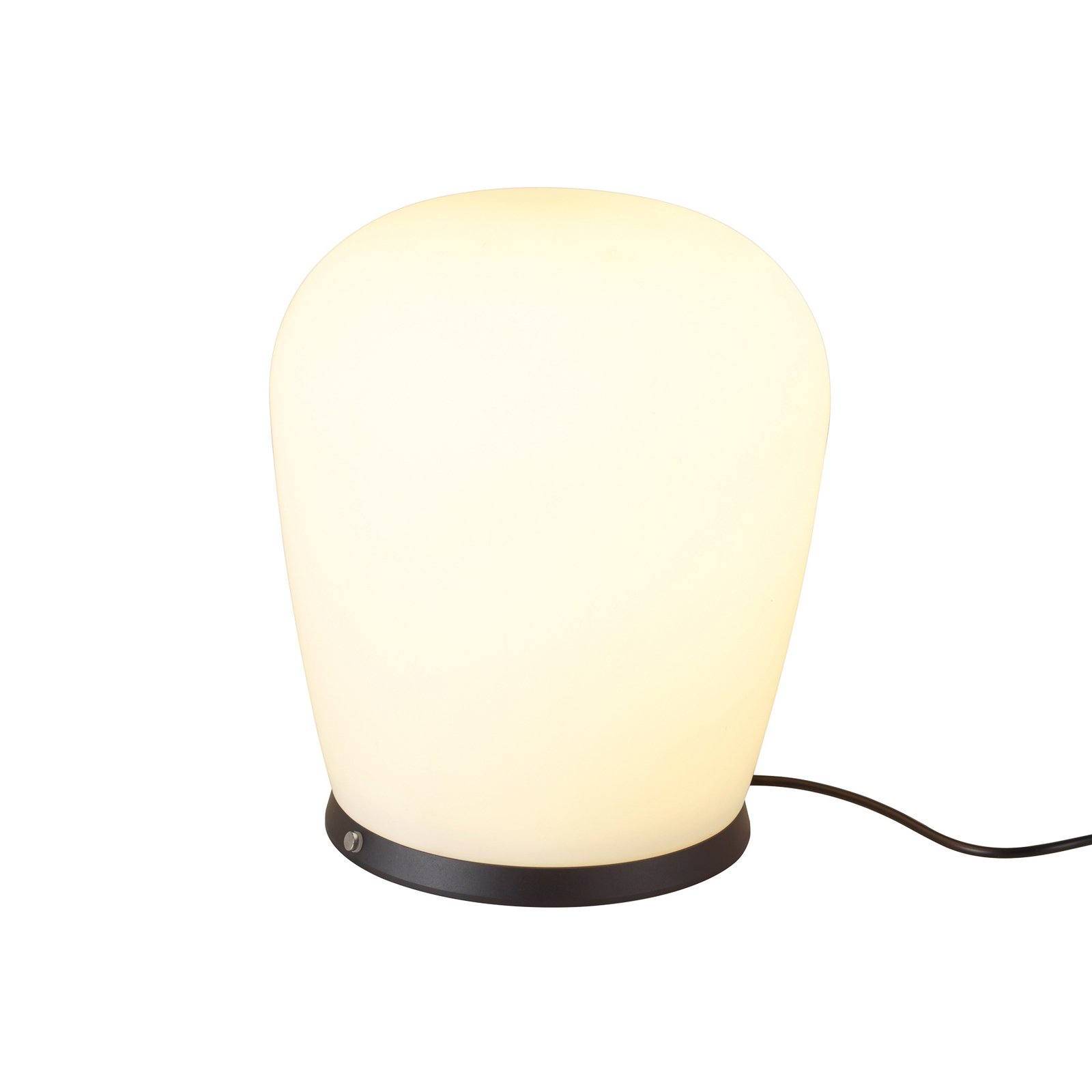 Bopp LED galda lampa Cara, melna, Ø 18 cm, stikls