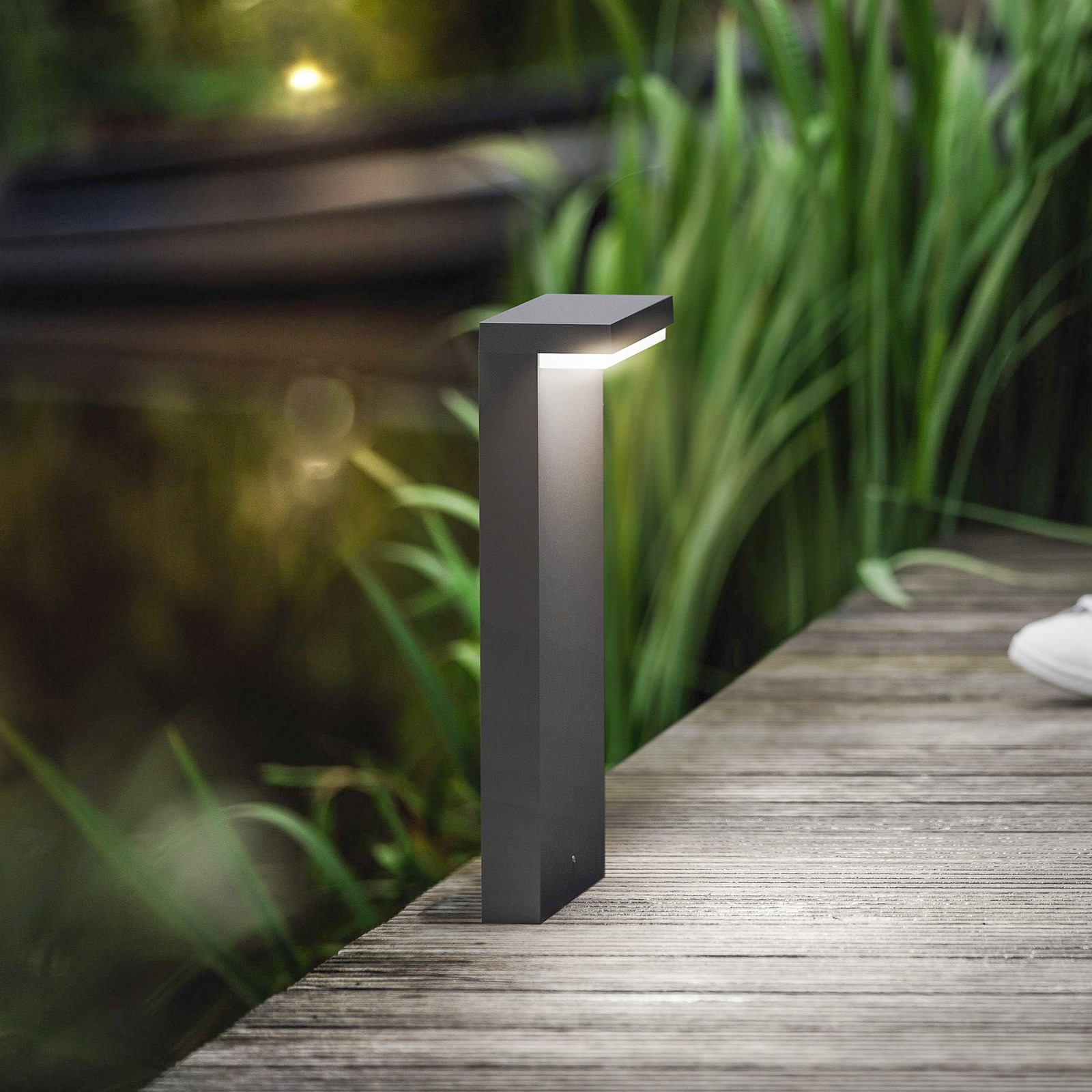 Lampă cu LED cu piedestal Philips Bustan UE 2.700 K - modern - antracit - Aluminiu