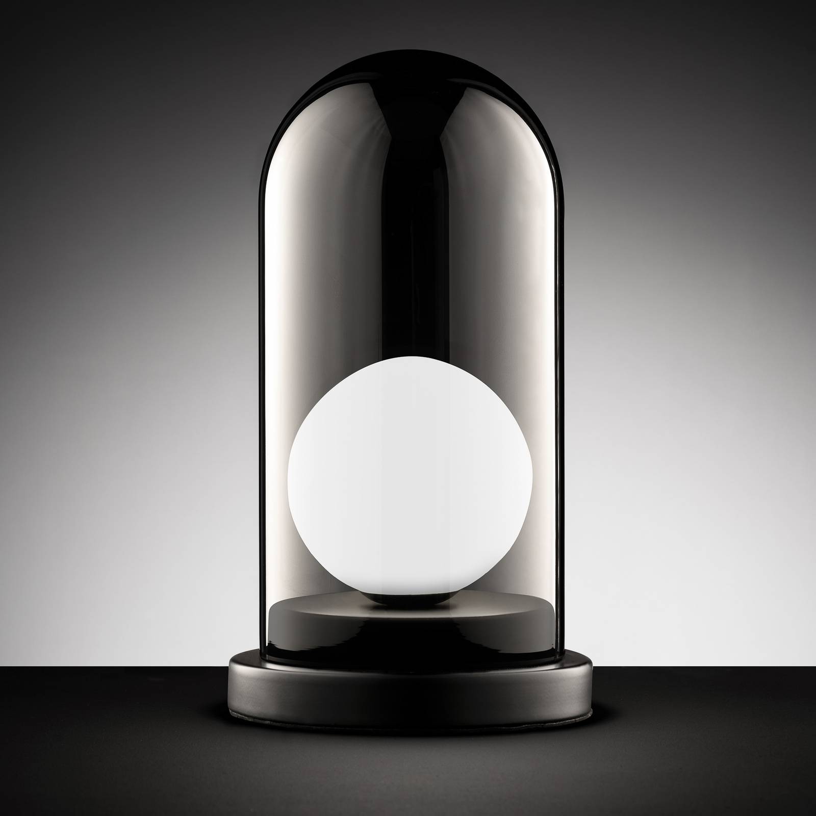 Tafellamp Grays met rookglas-klok