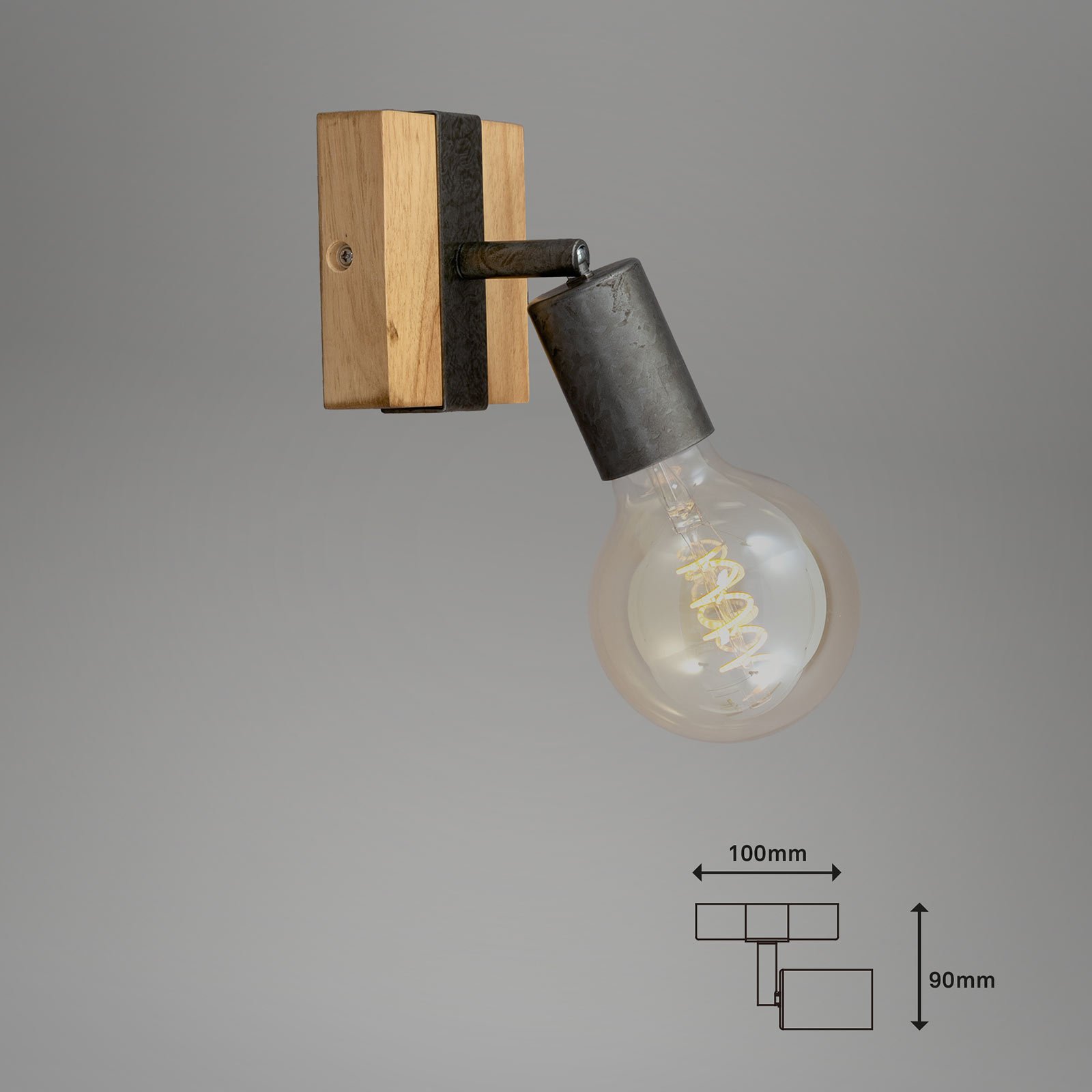 Wood Basic wall light, 1-bulb