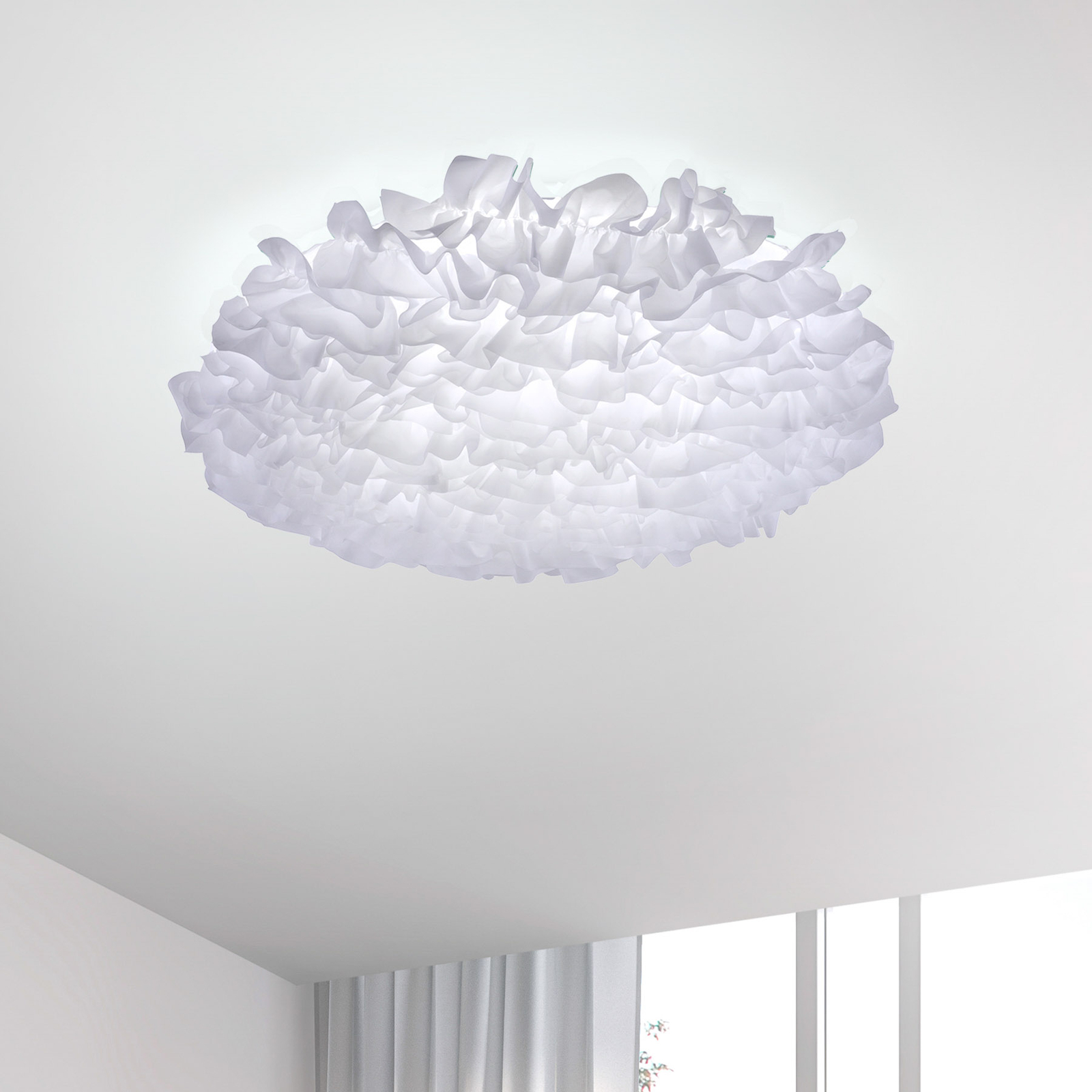 LED-taklampa Xenia för textil, dimbar, Ø 75cm