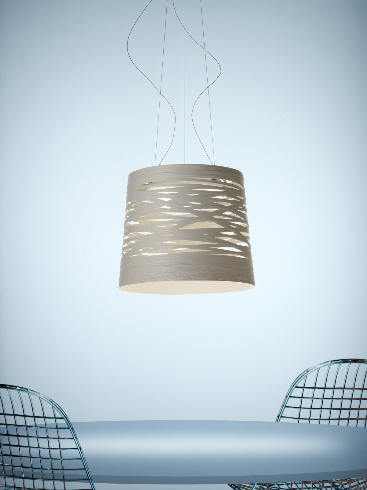 Tress Lustră Pendul Medium White 10m - Foscarini