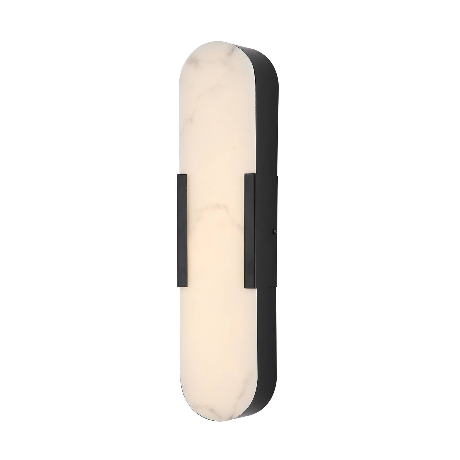 LED-Bad-Wandlampe Opaline, Höhe 50 cm, schwarz, Metall/Resin