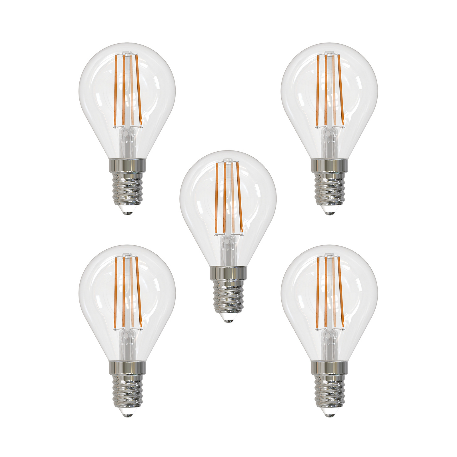 LED-Filamentlampe E14 4W 2700K Tropfen dimmbar 5er
