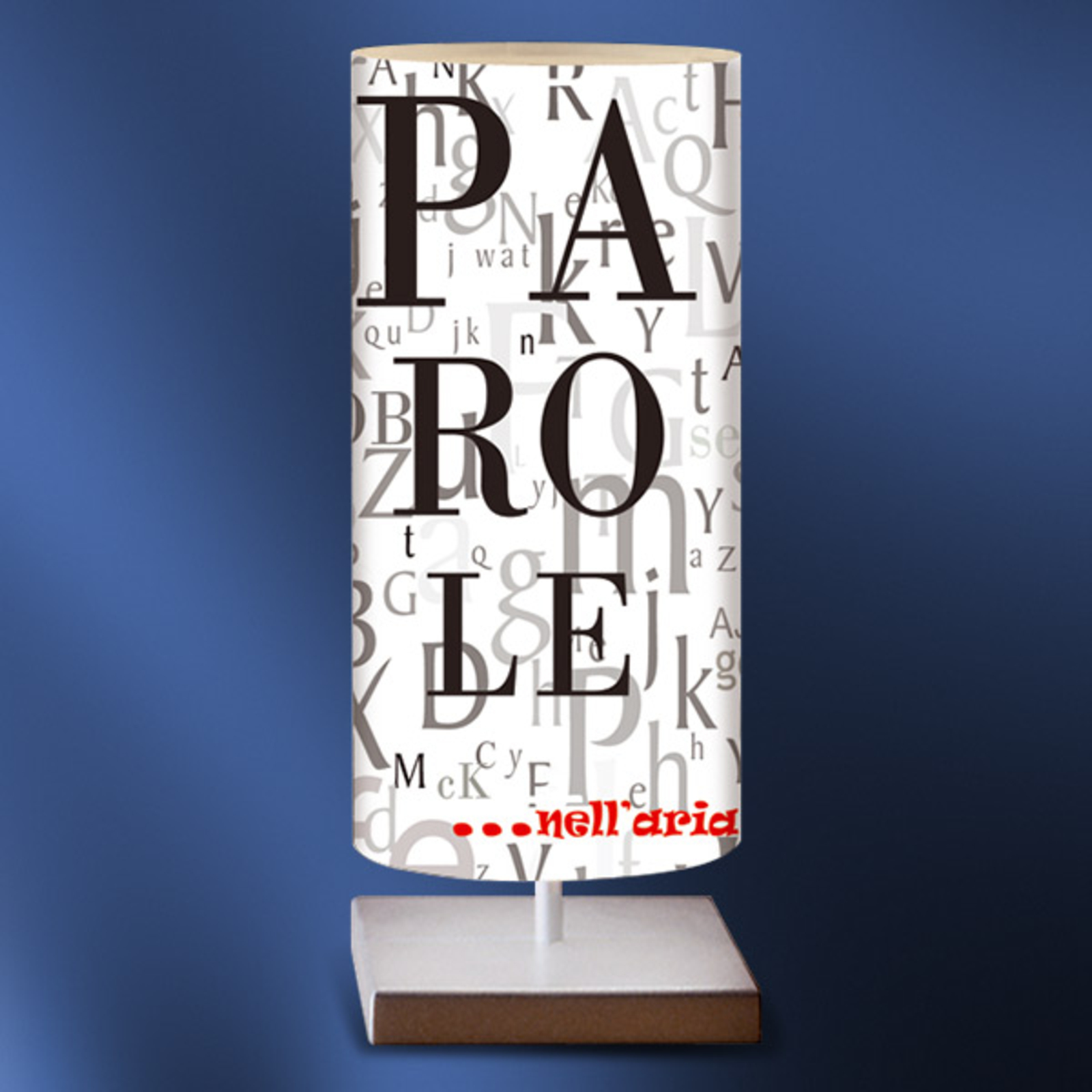 Artempo Italia Black and white table lamp Words, for Hallway, plastic, metal, E27, 25 W, energy efficiency: A++, H: 39 cm