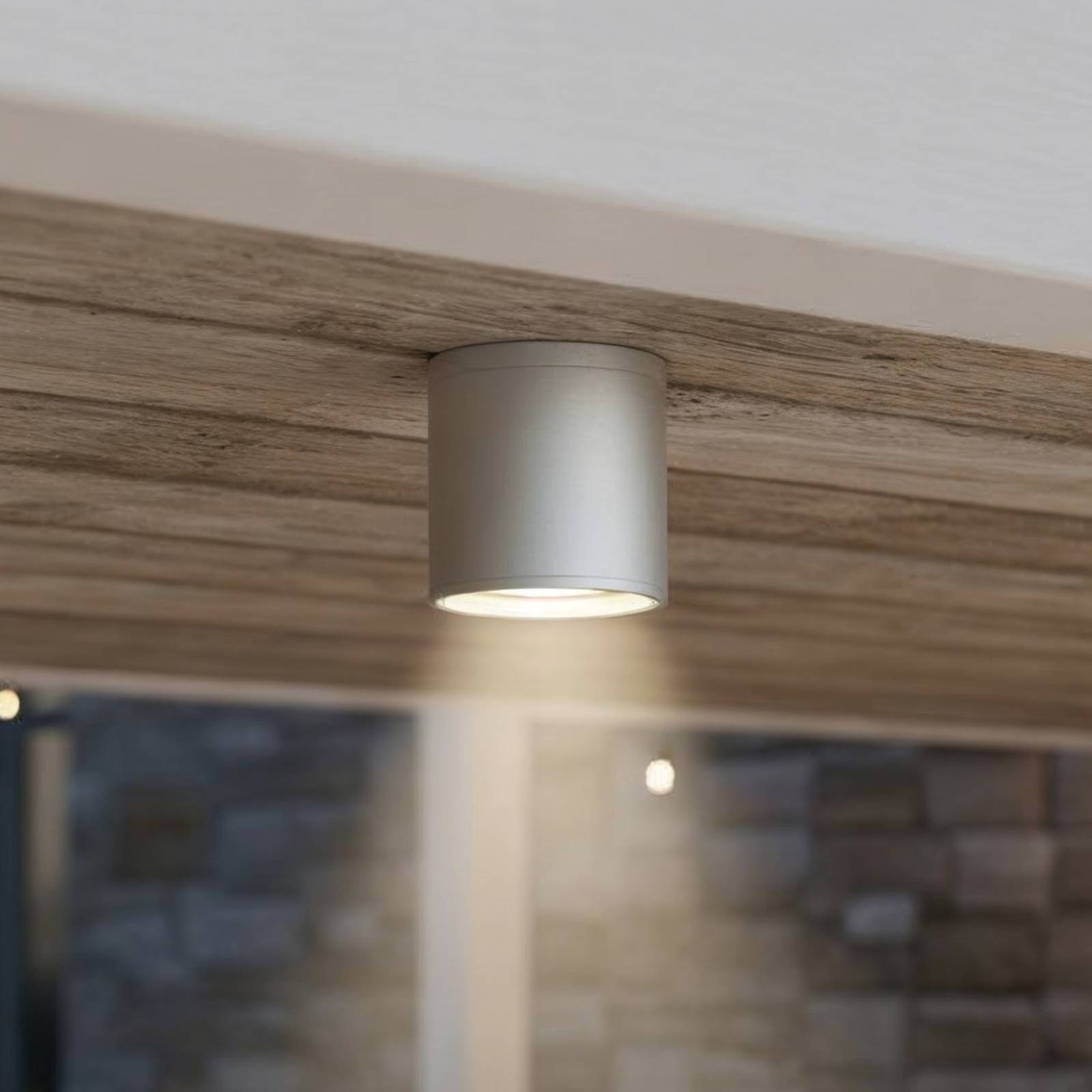 Ideal Lux Ceiling Light Gun, Grey, Aluminium, Ip44, Gu10