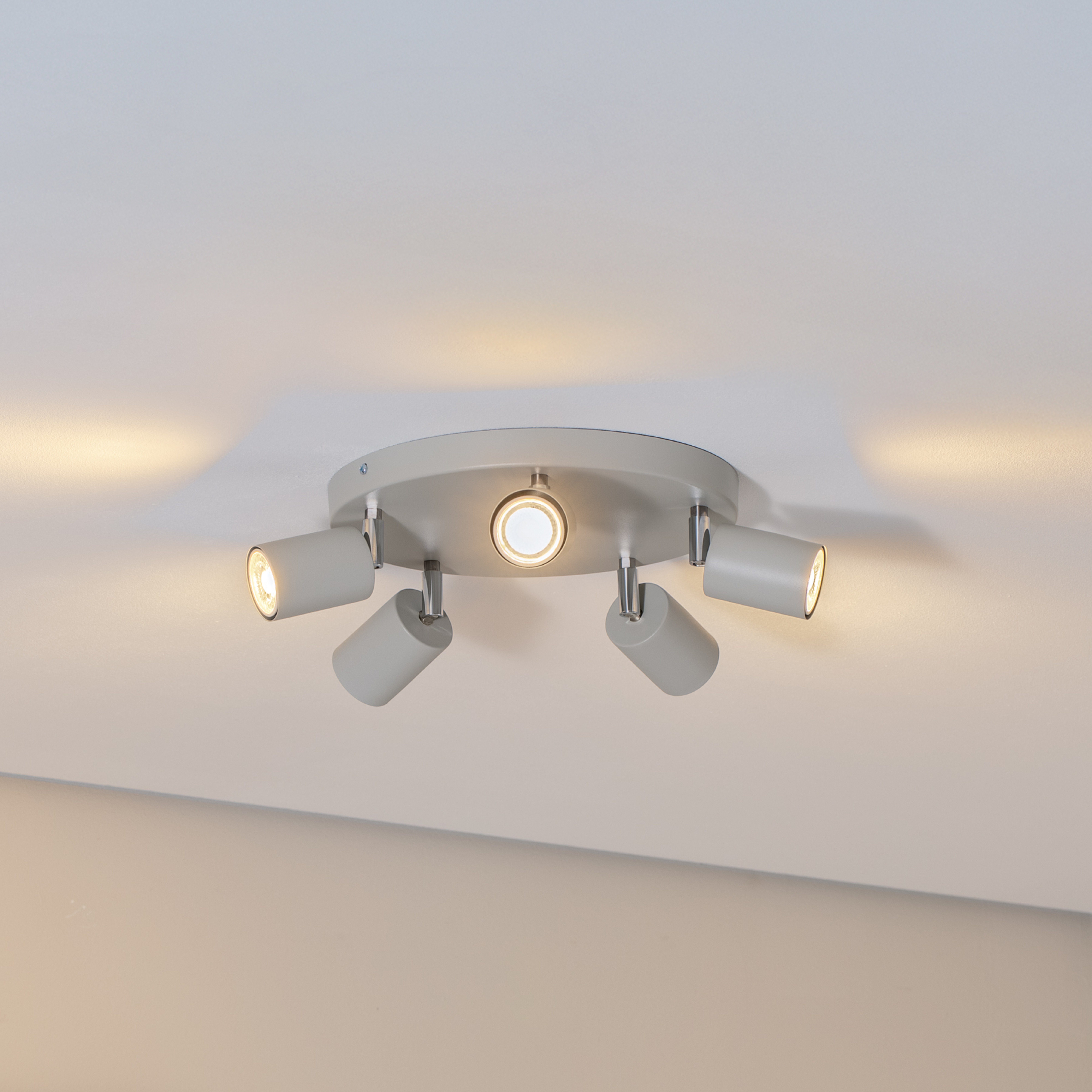 Downlight Fun, grå, Ø 30 cm, justerbar, GU10