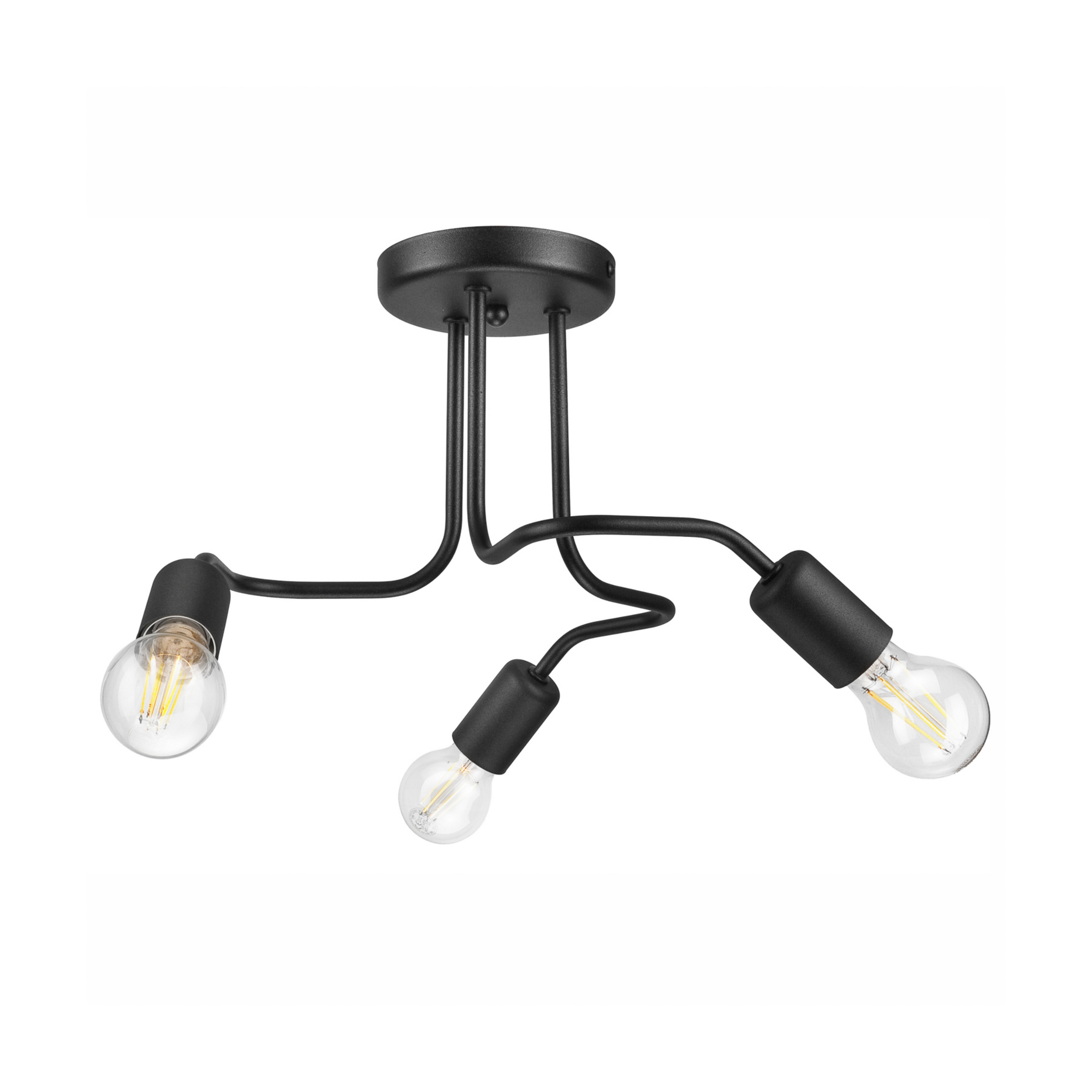 Joiy ceiling light, distributed, 3-bulb, black