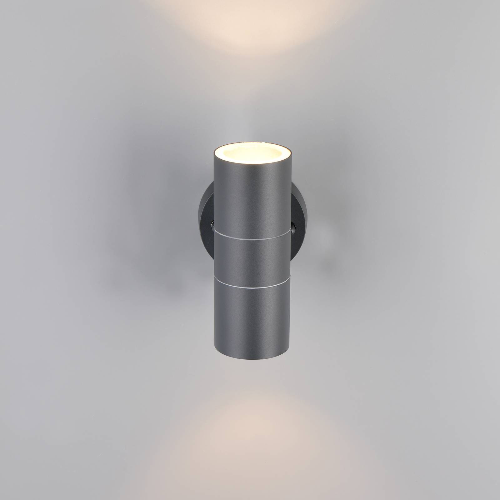 Trio Lighting Buitenwandlamp Turia, antraciet, hoogte 16 cm, metaal