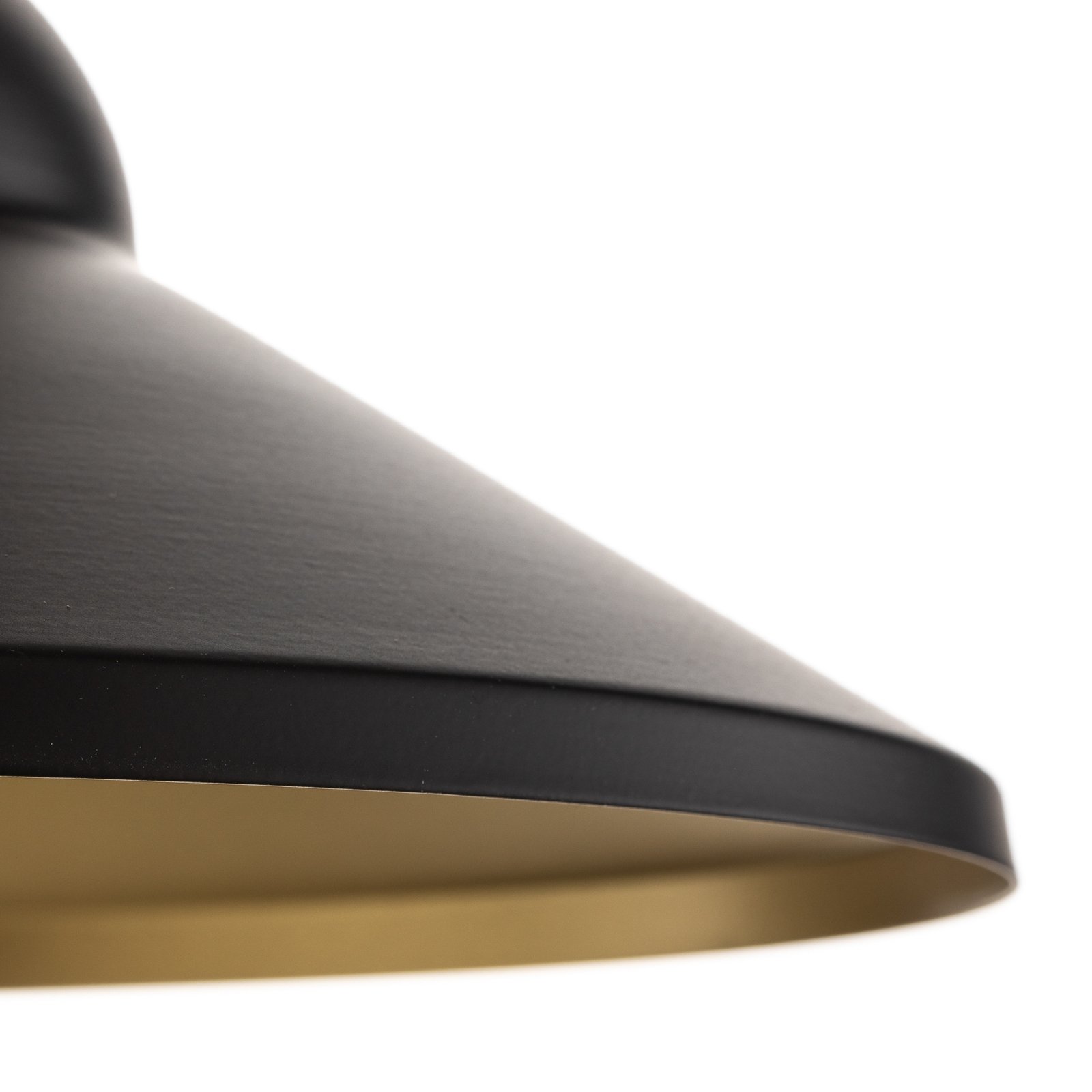 Taft hanglamp met kap in zwart en goud
