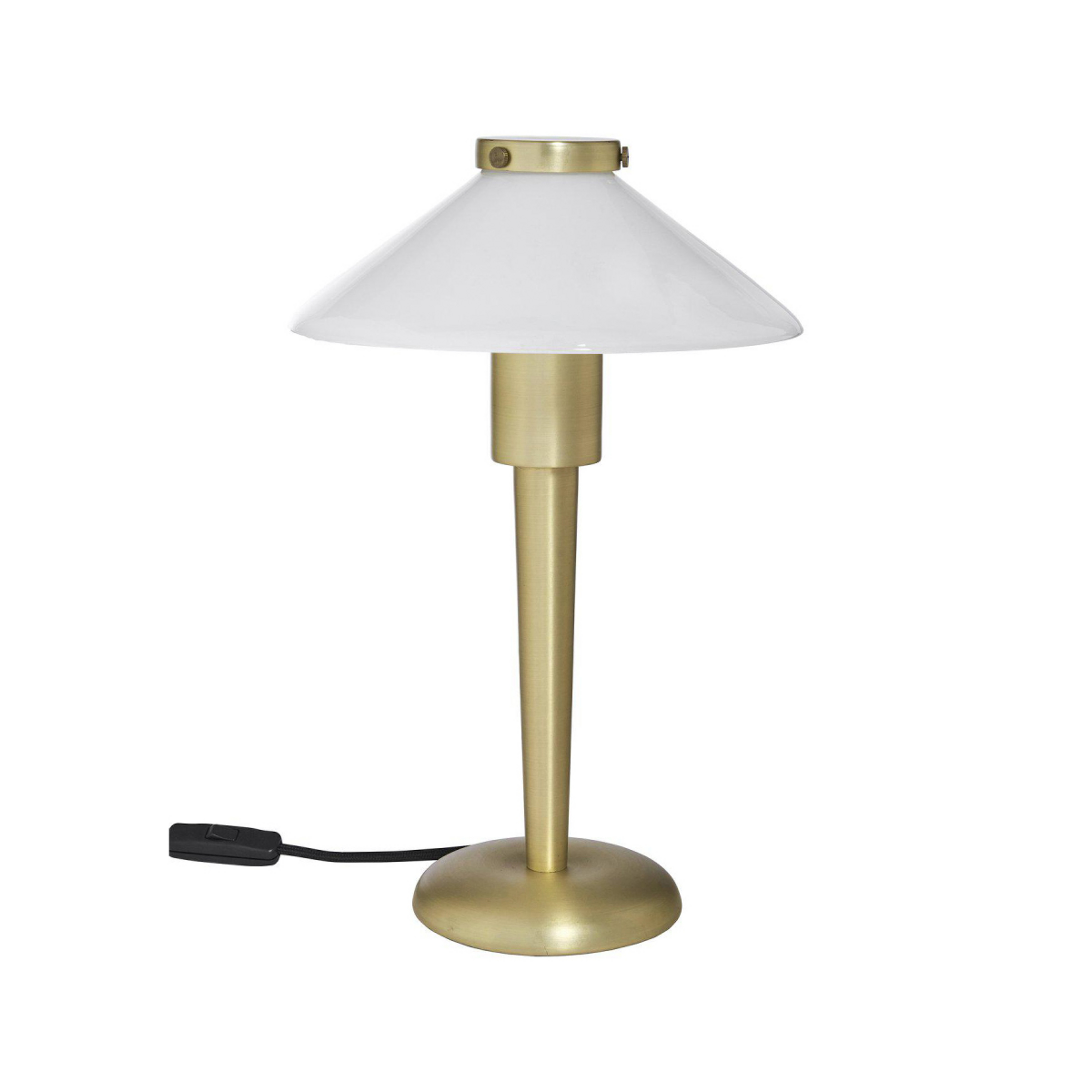 PR Home Lampe de table August, couleur laiton/opale, 34 cm, métal