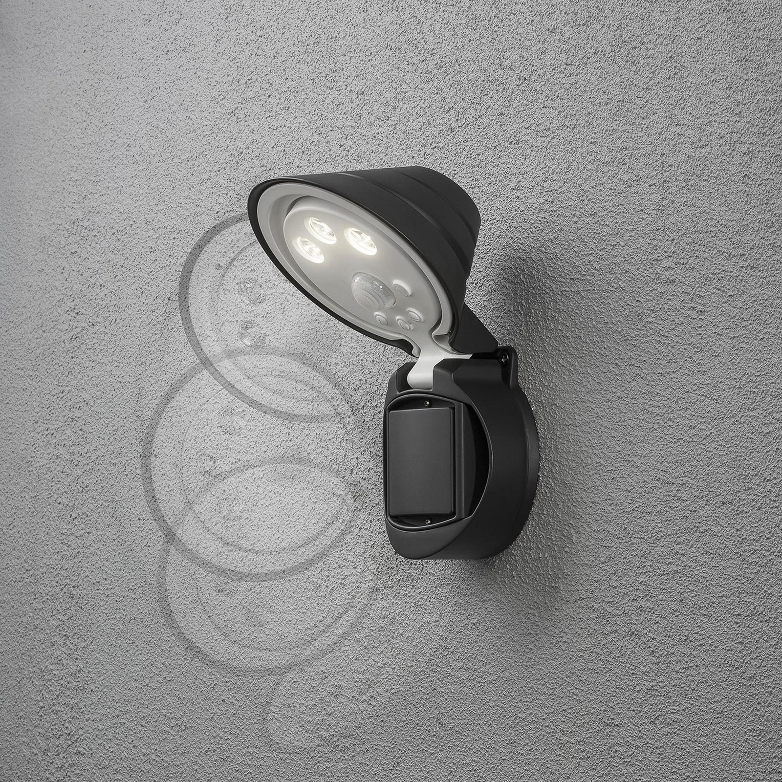 Projetor LED para exterior Prato, a pilhas, com 16 cm de largura